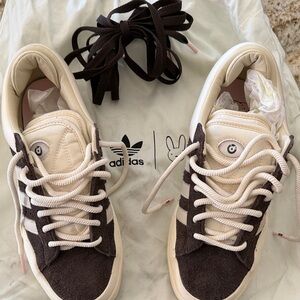 Bad Bunny adidas Cream & Dark Brown Low-Top Suede Sneakers